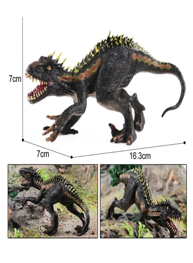 FUNFOB Dinosaur Toy Figure Width -16.3cm Dinosaur Toys for Kids & Adults PVC Multicolour | Whole Black Red Yellow Stripe Small - Image 3